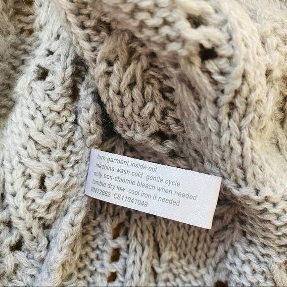 Size L | Gray Ruffle Knit Wrap Sweater - Picture 6 of 7